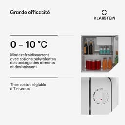 Retro Mini Koelkast 46 Liter – 37 dB – Verstelbare Thermostaat 0-10 °C – Energieklasse D — thumbnail 3