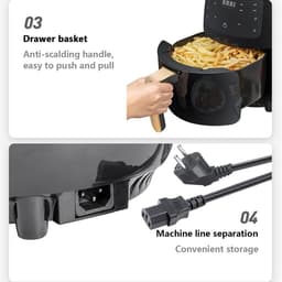 Heteluchtfriteuse - Airfryer Frituurpan - Gezond Koken - Olievrij Koken - 45 Liter - Multi — thumbnail 2
