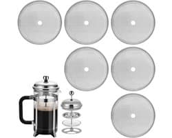 6 stuks vervangende filter-mesh-schermen voor cafetière, herbruikbaar RVS French press-filter voor 8 kopjes koffie, ideaal voor 1000 ml koffiezetapparaten