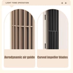 KZQ Bladloze Torenventilator - Usb Herlaadbaar - 3 Snelheden - 1200mAh Batterij - Stille Staande Ventilator - Geschikt Voor Slaapkamer Woonkamer Kantoor En Thuis - wit — thumbnail 5