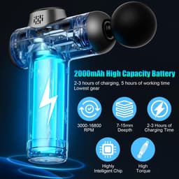 SnelShoppen - Professioneel Spiermassagepistool met 99 Snelheden, 8 Massagekoppen, LCD Scherm en Stille Functie voor Diepe Weefselmassage, Perfect teg — thumbnail 3
