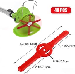 SnelShoppen - 40 stuks Reservemesjes voor Gazontrimmer - Kunststof Grasmaaier Messen - Universele Grastrimmermessen - Compatibel met 3-in-1 Grasmaaier — thumbnail 5