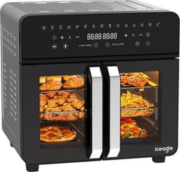 Airfryer – Heteluchtfriteuse – Friteuse – Heteluchtoven – Gezond Koken – 23L XXL Inhoud – Dual-Zone Met Koekprogramma’s & Verlichting — thumbnail 4