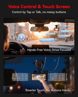 Dashcam voor auto - Zwart - 3,18 inch touchscreen - 4K UHD en 1080p dubbele camera met GPS en WiFi - Voor veilig rijden — thumbnail 4