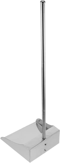 Grote Vuilblik - Stoffer en blik - Vloeren Schoonmaken - Metalen Handgreep - 70 cm - Zilver — thumbnail 1