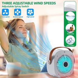 Draagbare airconditioner, mini oplaadbare airconditioner, persoonlijke luchtkoeler, kleine tafelairconditioner, geschikt voor slaapkamers, kantoren en buiten (wit). — thumbnail 3