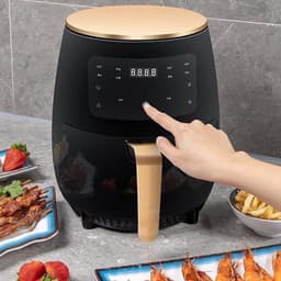 Heteluchtfriteuse - Airfryer - 4.5L- 1400W - Intelligente Deep Air Fryer - Heteluchtcirculatiekoker - Smart Touch AirFryer - Zwart — thumbnail 5