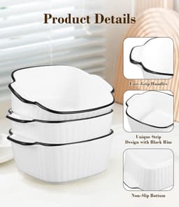 Omgoods - Set van 4 Keramische Bakschalen - 400 ml, Geschikt voor Oven en Magnetron — thumbnail 5