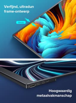 Uperfect 15.6-inch 1080P Draagbare monitor, 10-punts Touchscreen, 1200:1 IPS Draagbaar scherm, 178° volledige kijkhoek voor laptop/telefoon/spelconsole, VESA-montage mogelijk — thumbnail 2
