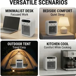 Draagbare airconditioner - elektrische desktopventilator - draagbare koelventilator - kleine airconditionerventilator voor huishoudelijk gebruik - watertank van 500 ml - langdurige spray - geschikt voor thuis, kamperen, auto, kantoor en meer. — thumbnail 2