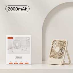 Stervia Bureauventilator - Mini Ventilator - Kleine Ventilator - Met Standaard - Beige - Vierkant - Met Standaard - Draagbaar - 16.5 x 13.4 cm — thumbnail 5