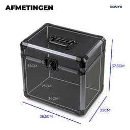 Platenkoffer - Vonyx RC82 - LP opbergsysteem voor 12 inch vinyl - LP koffer voor dagelijks gebruik en DJ’s - Zwart — thumbnail 5
