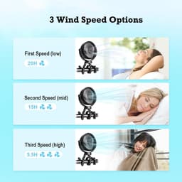 Kinderwagen Ventilator – USB Oplaadbaar – Clipventilator – 720° Draaibaar – Tot 40 Uur Accuduur – Stil – Zwart — thumbnail 4