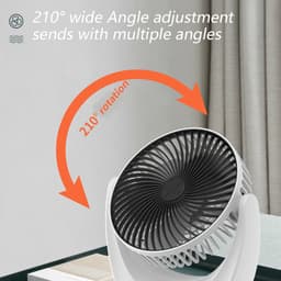 Oplaadbare kleine draagbare ventilator, mini-ventilator op USB, bureauventilator voor reizen, kamperen en kantoor — thumbnail 5