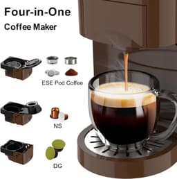 Espresso Koffiezetapparaat - Bruin - 4-in-1 Functionaliteit - 19 Bar Druk - Voor Koffieliefhebbers — thumbnail 2