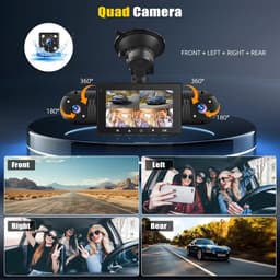360° Dashcam Auto - 4 Kanalen - Nachtzicht - G-Sensor - Voor Veilig Autorijden — thumbnail 4