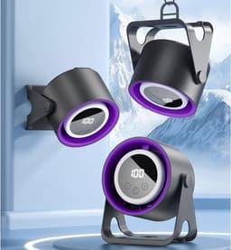 Bureauventilator – Tafelventilator – Stille, draagbare USB-ventilator – Met ledverlichting – Digitaal display – Kleine bureauventilator – Wit — thumbnail 5