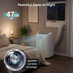 Mobiele Airco 10000 BTU – Smart Airconditioner – App Bediening – 47 dB – 24-uurs Timer – Wit — thumbnail 3