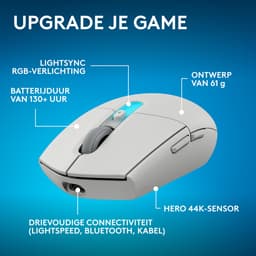 Logitech G305 X SUPERLIGHT - Draadloze Gaming Muis - Lichtgewicht - RGB - Bluetooth - Wit — thumbnail 2