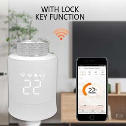 Slimme Radiatorthermostaat - Verwarmingsthermostaat Slimme Klep - Energie Besparen - Raamdetectie - Precisie 1°C - Wit — thumbnail 4