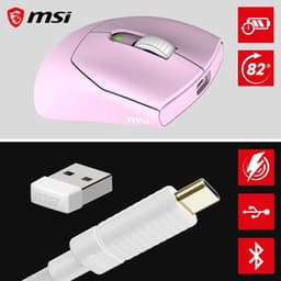 MSI FORGE GM340 WIRELESS VIOLET – Gamingmuis – Draadloos RF - Bluetooth – Optisch – 12.000 DPI — thumbnail 3