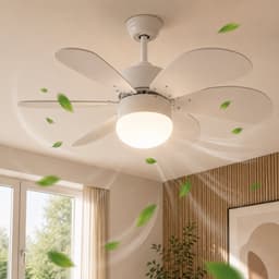 NETTLIFE Plafondventilator Met Verlichting - E27 - wit - 6 Bladen Ventilator - met Afstandsbediening - 75cm - Timing Plafondlamp - Voor Woonkamer | Slaapkamer | Keuken | Eetkamer-excl. lichtbron — thumbnail 1