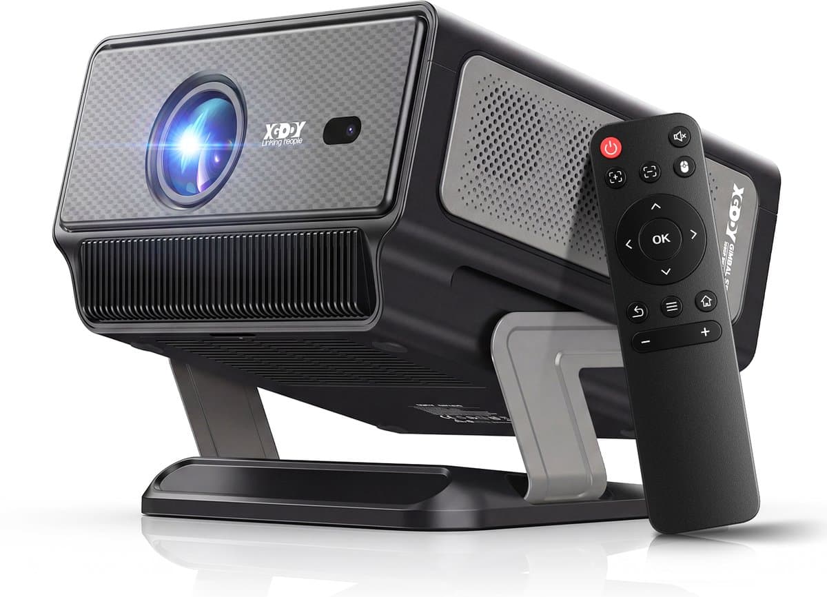 XGODY Gimbal A8 Smart Beamer Editie 2026 - 1200 ANSI – Full HD 1080p (4K ondersteund) - Draagbare Beamer met Wifi 6 & Bluetooth 5.4 - Android 14 & IOS - YouTube, Netflix & Disney - Ingebouwde Speakers & Home Cinema Projector — afbeelding 1