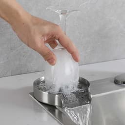 Glazenspoeler Aanrecht - Flessenwasmachine Beker - Snelle Reiniging - 360 Graden Spray - 115 mm Opening - Zilver — thumbnail 3