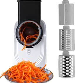 Elektrische Rasp - Keuken Snijmachine - Maaltijdvoorbereiding Thuis - 3 Verschillende Kegels - 14x16x29cm - Zwart — thumbnail 1