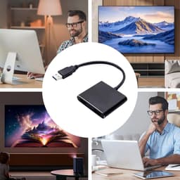 Adapter USB naar HD - Beeldschermconverter - Extra Scherm - Plug and Play - 1920x1080 - Zwart — thumbnail 4