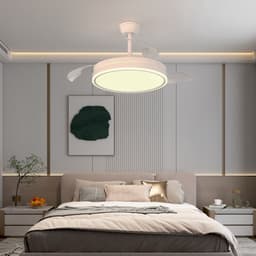 3 Blad Plafondventilator - LED Ventilator - Smart Lamp - 6 Snelheden - Bedienbaar Met Afstandsbediening & APP - 121 cm - Wit - Plafondventilatorlamp — thumbnail 3