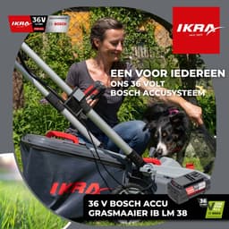 IKRA Bosch 36 V 3-in-1 accu-grasmaaier IB-LM 38 met mulchfunctie, voor gazons tot circa 400 m² – inclusief 36V accu (4,0 Ah) en oplader — thumbnail 2