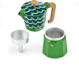 La Cafetière Venice Percolator 6 Kops - 290 ml - Groen - Aluminium Espressomaker met Houtlook Handvat - Mokapot voor Gas, Elektrisch — thumbnail 3