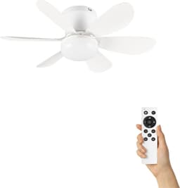 Fantiluxe - Alva - Plafondventilator met verlichting - Wit - Ø53cm - Afstandsbediening - Met lamp - Plafond ventilator - Slaapkamer — thumbnail 1