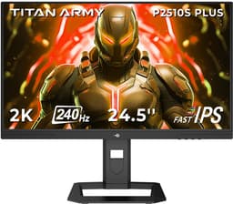 TITAN ARMY P2510S PLUS 24,5 inch Gaming Monitor,2560*1440 16:9 Fast IPS-scherm,240Hz verversingssnelheid,HDR500,123% sRGB,Adaptive-Sync,Dynamic OD,Game+ Assist,12 scenariomodi, PIP&PBP-weergave,Low Blue Light,in hoogte verstelbare draaibare standaard — thumbnail 1