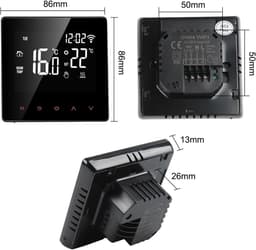 Slimme Thermostaat - Vloerverwarming Bediening - Comfort Maximaliseren - App Bediening - 15 x 5 cm - Zwart — thumbnail 4