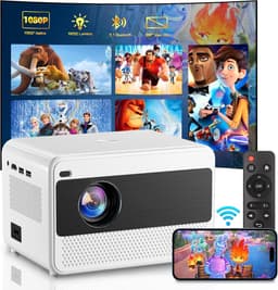 SnelShoppen - Projector 1080P met 16.000 Lumen, Native Resolutie, Elektrische Focus en Zoom, Ideaal voor Feest, Camping, Thuisbioscoop, Buiten, Kinder — thumbnail 1