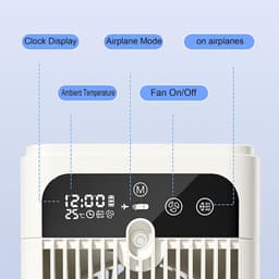 Draagbare airco met luchtbevochtiger – Persoonlijke verdampingskoeler met ventilator, timer, nevelstand, fluisterstille werking en oplaadbare accu (wit) – Geschikt voor slaapkamer, kantoor en camping — thumbnail 5