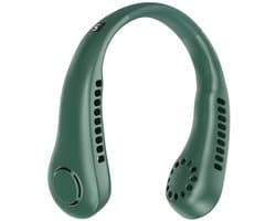 Draagbare nekventilator, 5000 mAh, USB oplaadbaar, persoonlijke nekventilator, 5 snelheden (groen)
