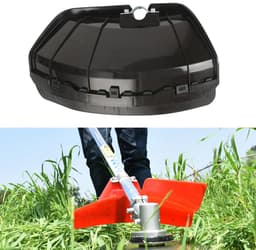 Bescherming voor bosmaaier, beschermschild voor bosmaaier, universele steenbescherming voor bosmaaier, met 2 schroeven, voor bosmaaier, grasmaaier, trimmer, met een diameter van 28 mm (zwart) — thumbnail 3