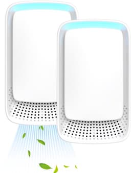 Plug-in luchtreiniger - Negatieve ionentechnologie - Stille werking voor thuisgebruik - Negatieve ionenluchtreiniger voor slaapkamer, kantoor, dierenkamer, badkamer, wit - 2-pack — thumbnail 1