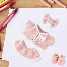 Poppenkledingset, stijlvolle kawaii-outfitset, luxe moderne rok met accessoires, geschikt voor aankleedpoppen — thumbnail 4