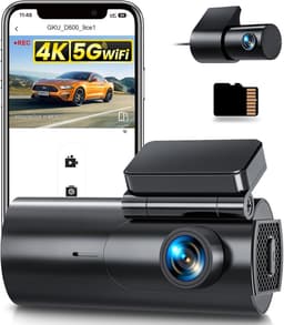 SnelShoppen - GKU 4K Dashcam Voor en Achter, WiFi Dashcam Auto met 64GB SD-Kaart, Dual Auto Camera met Parking Monitor, Nachtzicht, WDR, 170° Brede Ho — thumbnail 1