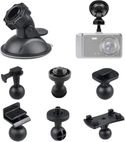 SnelShoppen - Car Suction Cup voor Dash Cam Houder - 360° Rotatie met 6 Adapters - Geschikt voor Navigatieapparatuur, Camera's, Voorruiten en Dashboar — thumbnail 1