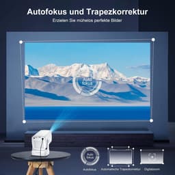 SnelShoppen - Mini Beamer Salange - Draagbare 8K Autofocus Projector met WIFI 6, Bluetooth 5.4, Auto Trapeziumcorrectie, 4K-ondersteuning, Smart Beame — thumbnail 5