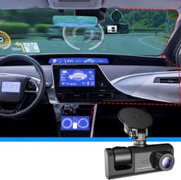 Autocamera - Automatische autocamera - Videorecorder - DVR met G-sensor - 1080p Full HD - C309 Dubbele opname - Parkeerbewakingsmodus - Zwart — thumbnail 2