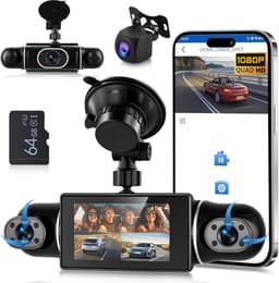 SnelShoppen - 2K Auto Dash Cam 360° met 5 GHz WiFi, 4 Camera's, 8 IR Nachtzicht, 3 Inch IPS Touchscreen, G-sensor, Parkeermonitor, Achteruitrijhulp — thumbnail 1