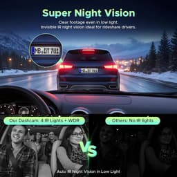SnelShoppen - 4-Kanaals Dashcam Auto 360 Graden, 2K Infrarood Nachtzicht, 5GHz WiFi, Parkeermodus, Inclusief 64GB Kaart & Hardwire Kit — thumbnail 2