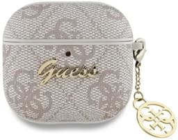 Guess Hoesje geschikt voor AirPods 4 / 5 | Premium Eco-leder en Duurzaam PC | met Charm | Robuust | Roze — thumbnail 1