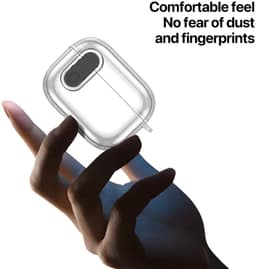 Dux Ducis PECL Hoesje Geschikt voor AirPods 4 met Aluminum Haak Transparant — thumbnail 5